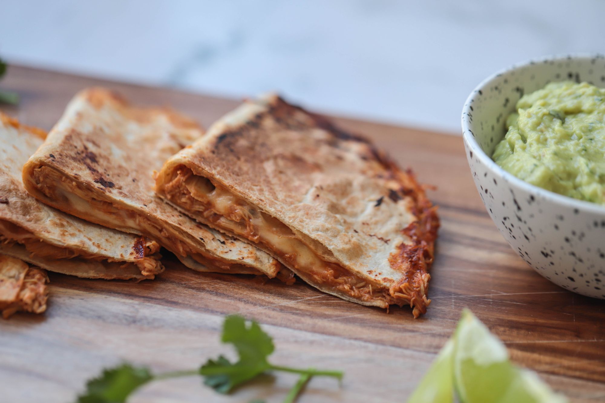 Cheesy Chicken Tinga Quesadillas