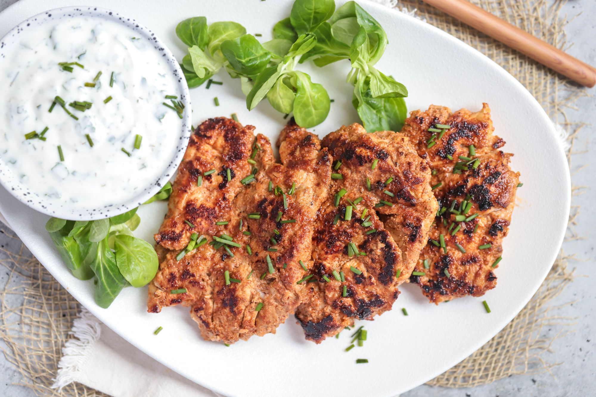 Grilled Chicken Shawarma with Creamy Yogurt Sauce