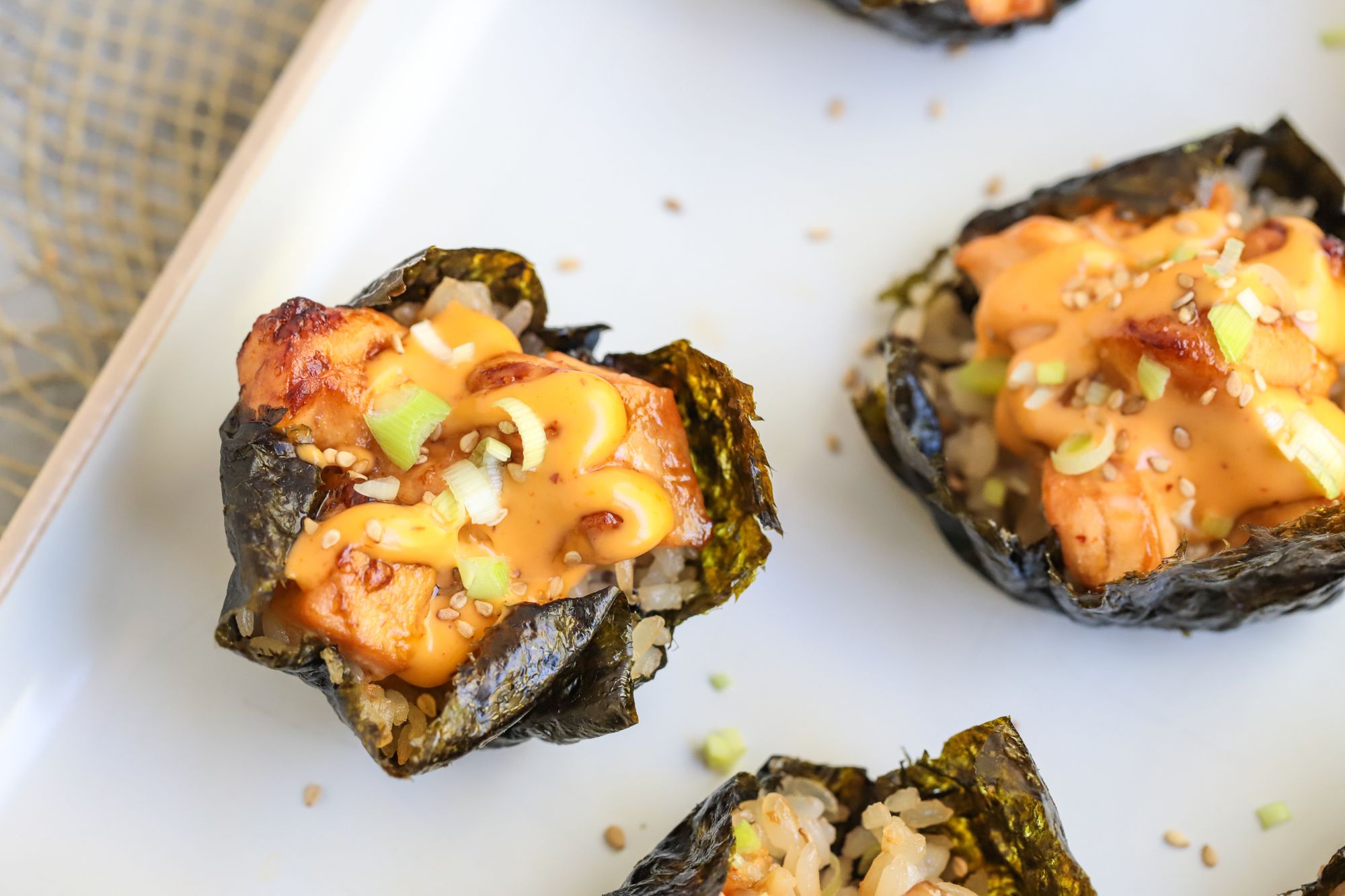 Baked Salmon Sushi Cups
